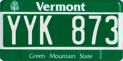 VT license plate YYK873