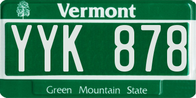 VT license plate YYK878