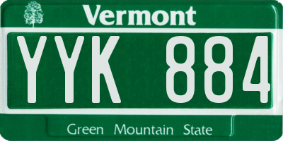 VT license plate YYK884