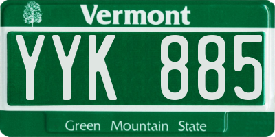 VT license plate YYK885
