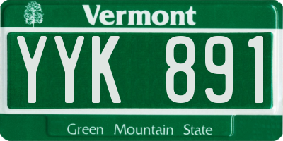 VT license plate YYK891