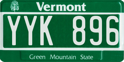 VT license plate YYK896
