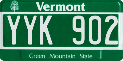 VT license plate YYK902