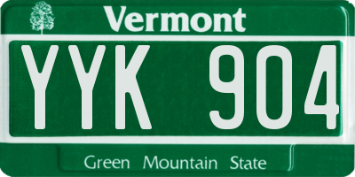 VT license plate YYK904