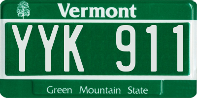VT license plate YYK911