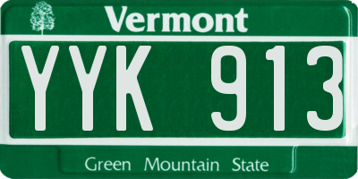 VT license plate YYK913