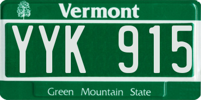 VT license plate YYK915