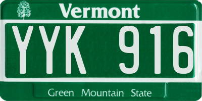 VT license plate YYK916