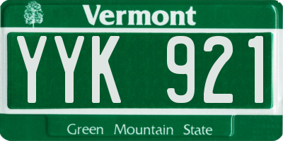 VT license plate YYK921