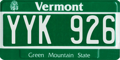 VT license plate YYK926