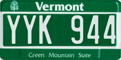 VT license plate YYK944