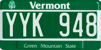 VT license plate YYK948