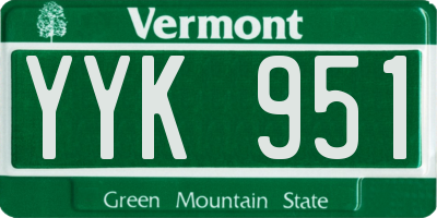 VT license plate YYK951