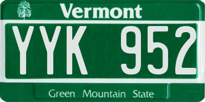 VT license plate YYK952