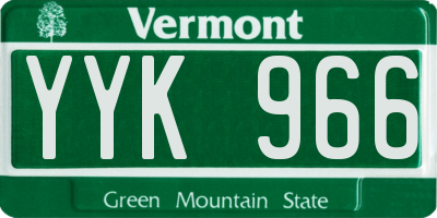 VT license plate YYK966