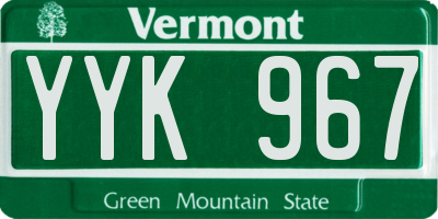 VT license plate YYK967