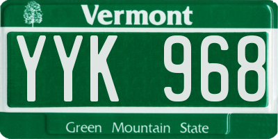 VT license plate YYK968