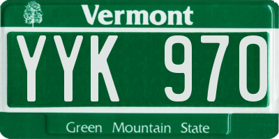 VT license plate YYK970