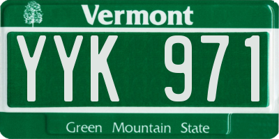 VT license plate YYK971