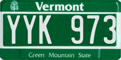 VT license plate YYK973