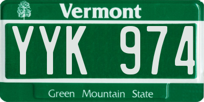 VT license plate YYK974