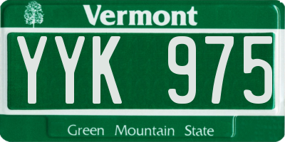 VT license plate YYK975