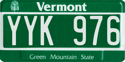 VT license plate YYK976