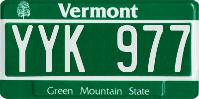 VT license plate YYK977