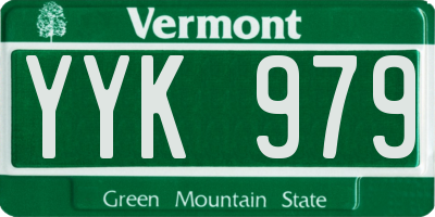 VT license plate YYK979
