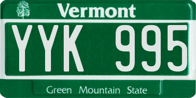 VT license plate YYK995
