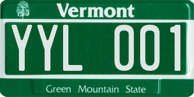 VT license plate YYL001