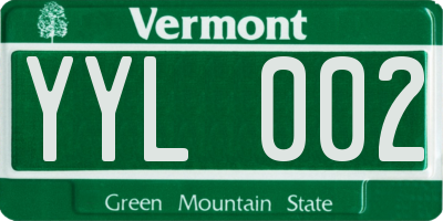 VT license plate YYL002
