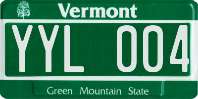 VT license plate YYL004
