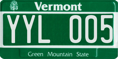 VT license plate YYL005