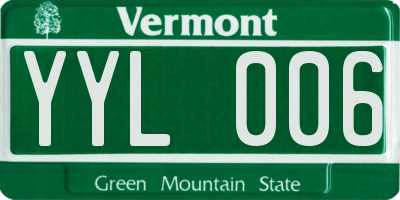 VT license plate YYL006