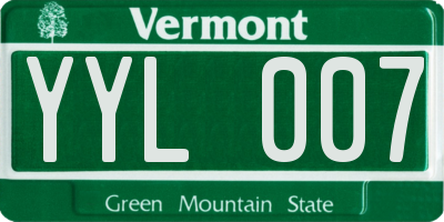 VT license plate YYL007