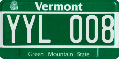 VT license plate YYL008