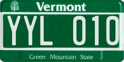 VT license plate YYL010