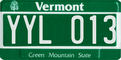 VT license plate YYL013