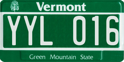 VT license plate YYL016