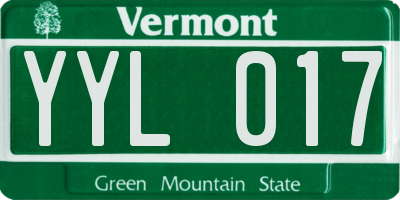 VT license plate YYL017