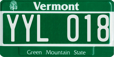 VT license plate YYL018