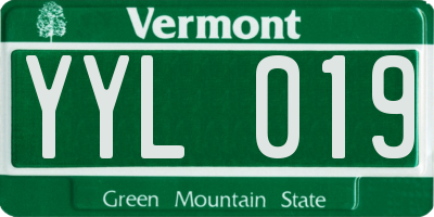 VT license plate YYL019