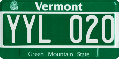 VT license plate YYL020