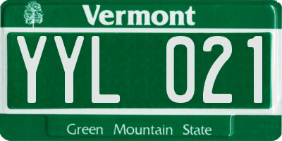 VT license plate YYL021
