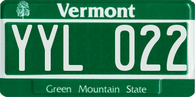 VT license plate YYL022