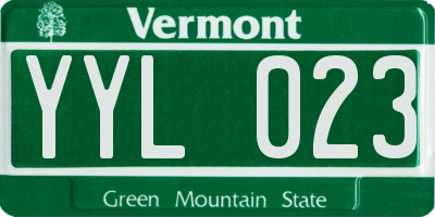 VT license plate YYL023