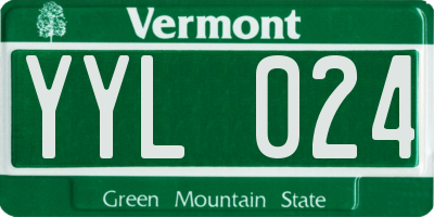 VT license plate YYL024