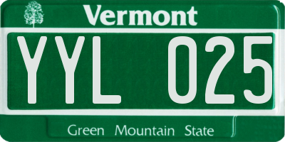 VT license plate YYL025