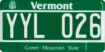 VT license plate YYL026